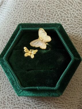 10k gold plated butterfly ring